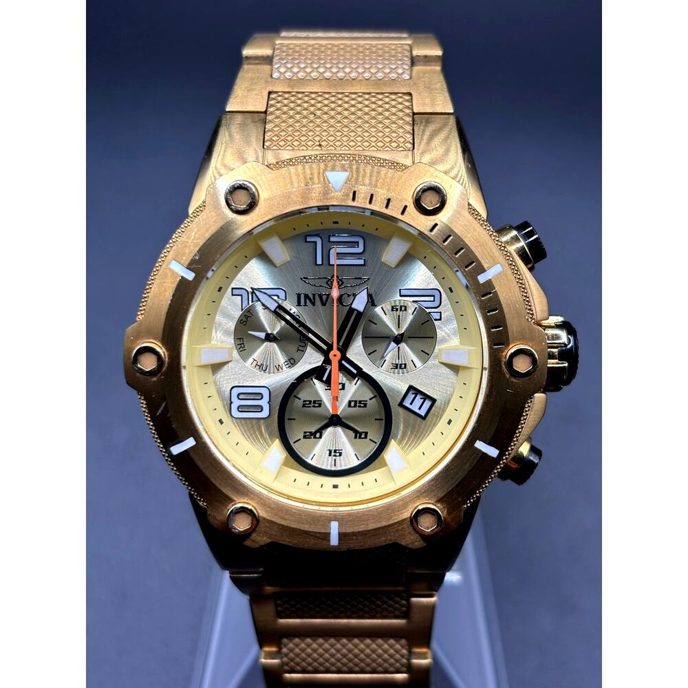 Invicta Speedway 19529 Men's Ion Gold Plated Chronograph Swiss Quartz 51mm Watch
